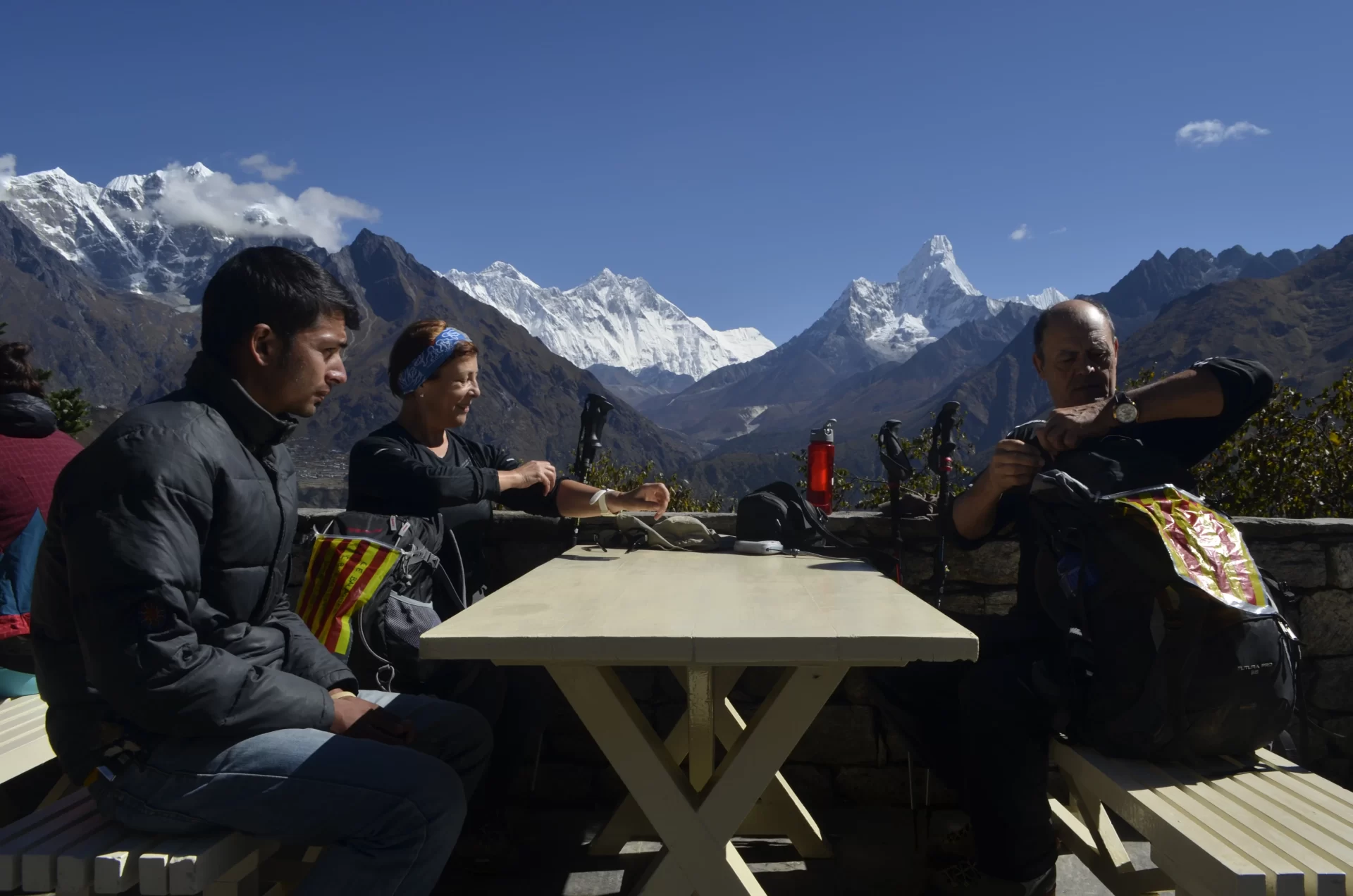 Enjoying breakfast at Everest view hotel