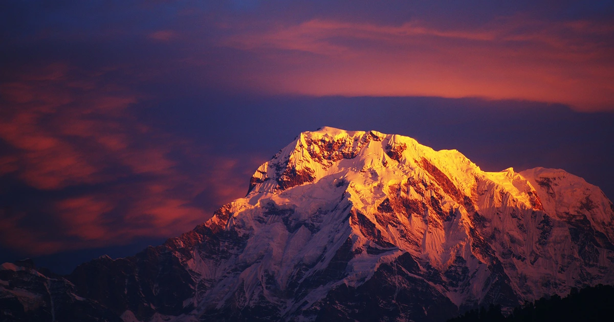 Sunrise over Mount Annapurna seen from Ghorepani.