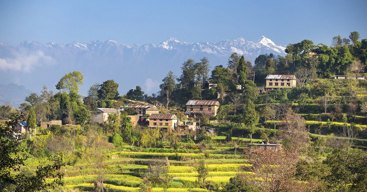 Mountain range seen from Kathmandu Valley