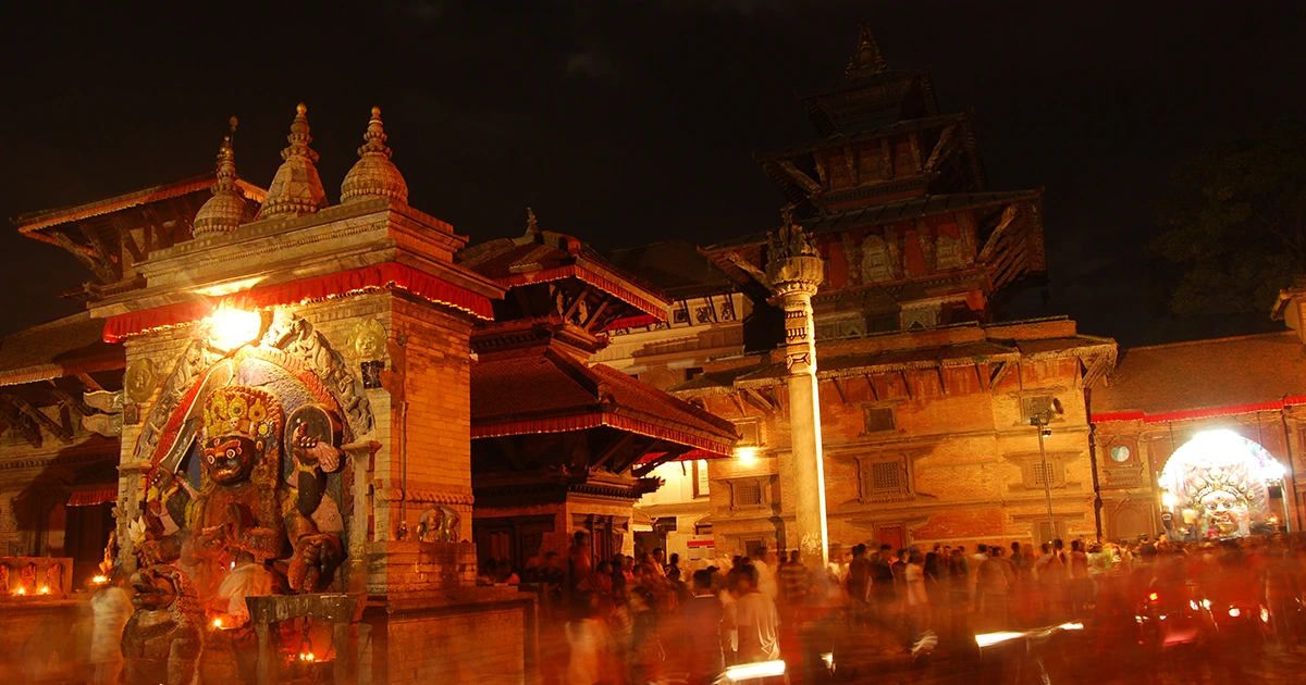 kathmandu durbar square at night