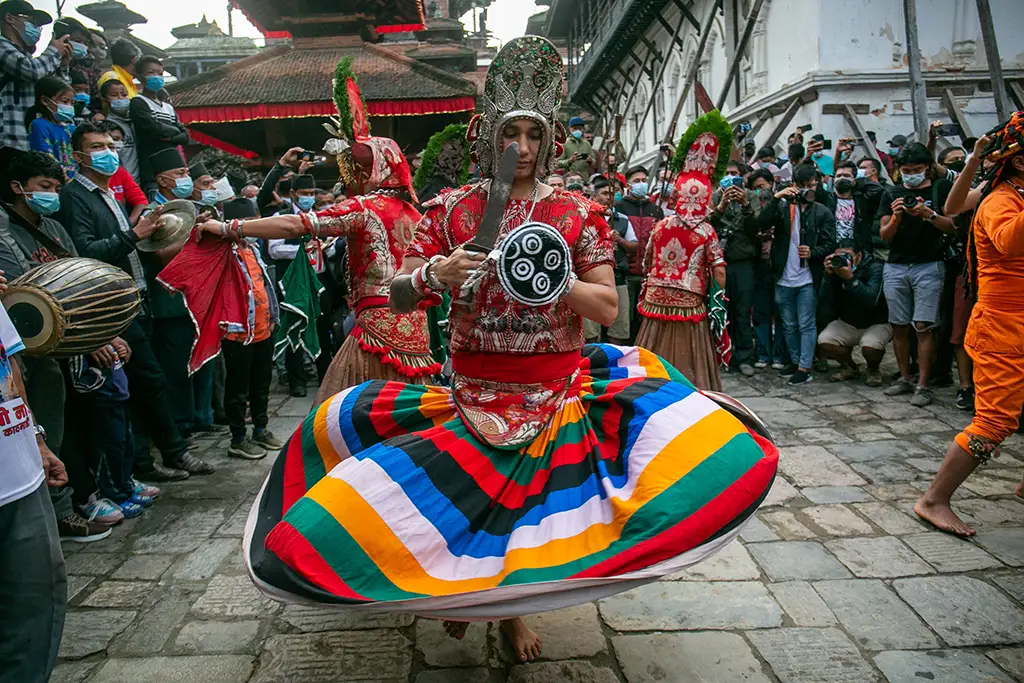Kumari dance performing during Indra Jatra