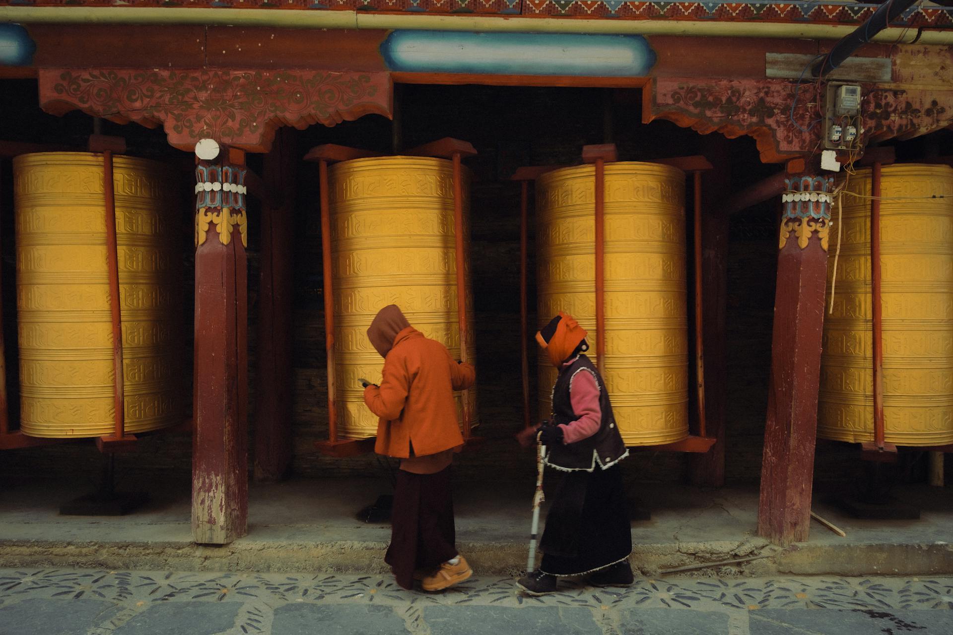 The unique prayer wheels