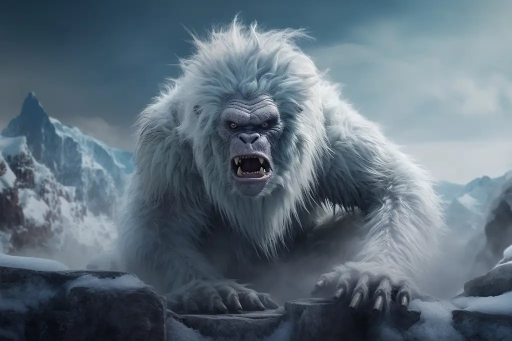 Yeti on high mountains