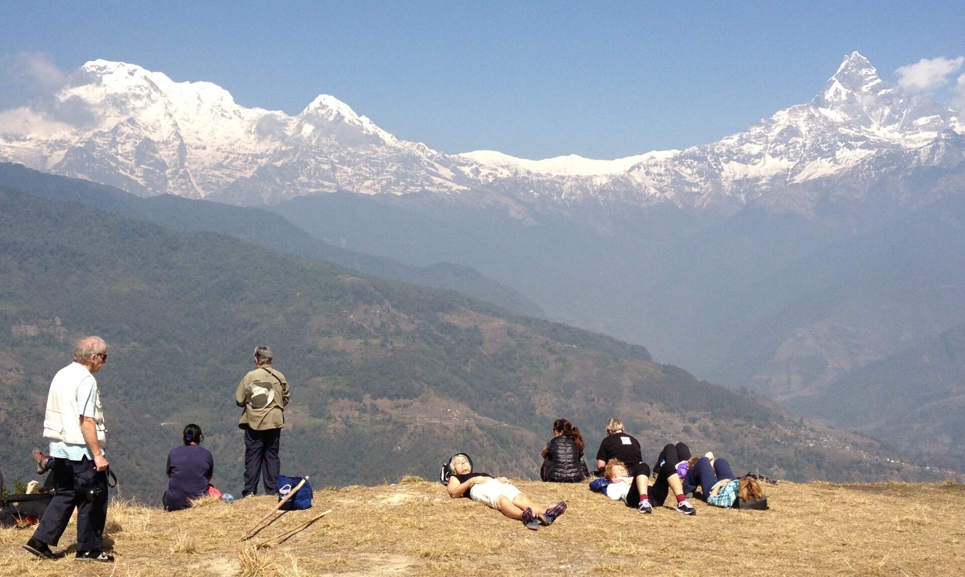 trekkers resting