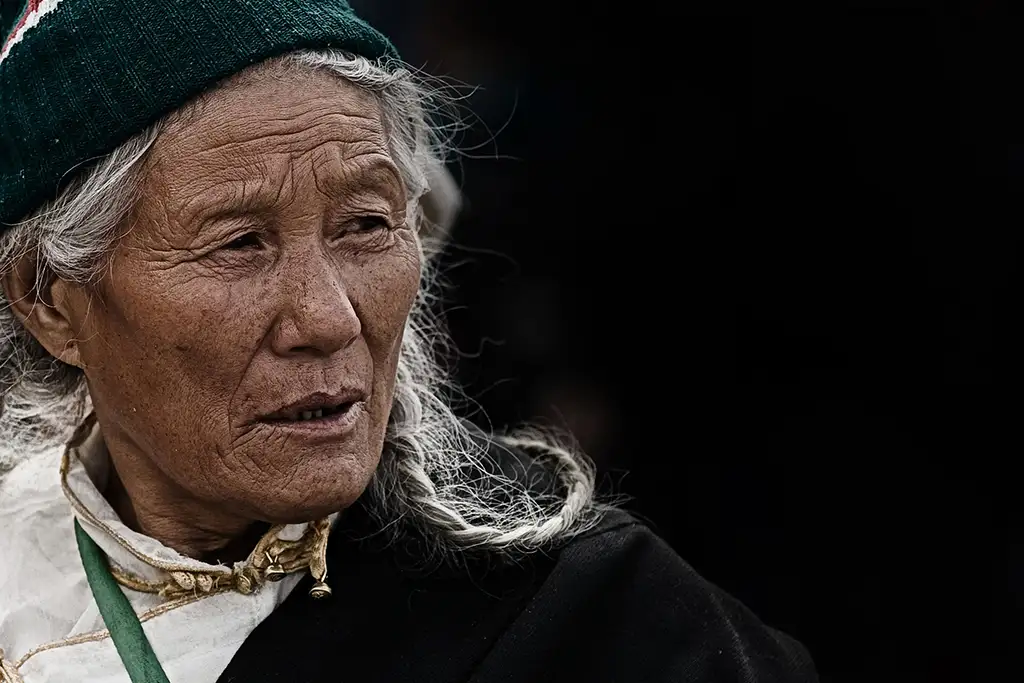 old sherpa woman