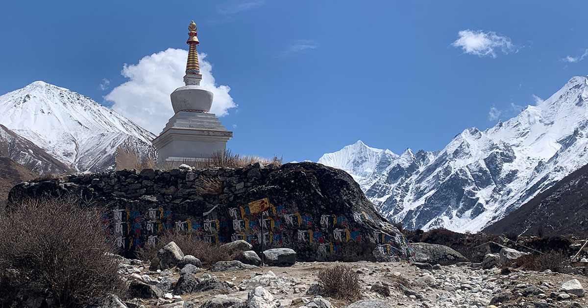 Chortens on Langtang Valley Trekking Trails