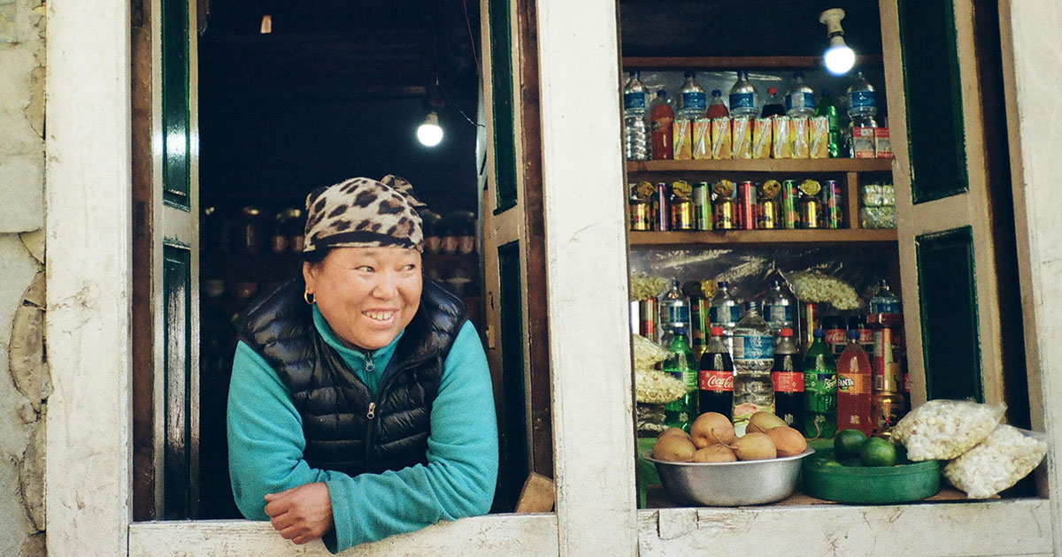 Image of Sherpa women in Namche Bazar.