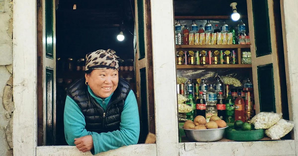 Image of Sherpa women in Namche Bazar.