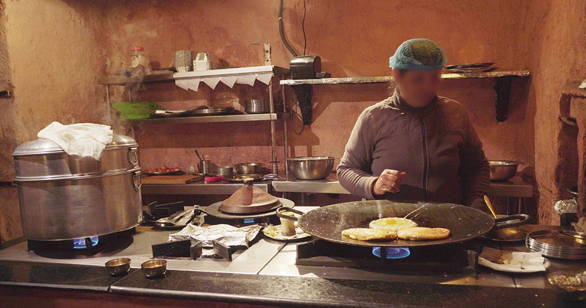 Women preparing Nepali cuisines.
