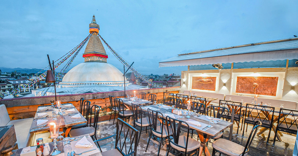 Image of Bouddha Stupa from Padma Restaurant.