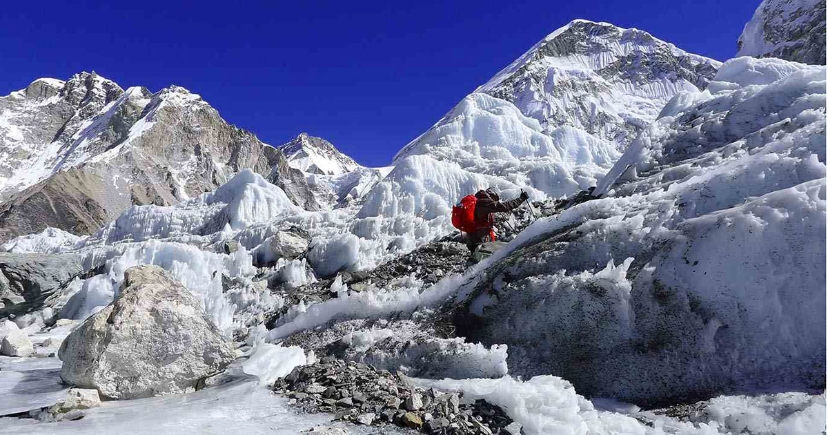 Clear views of Everest Base Camp in April