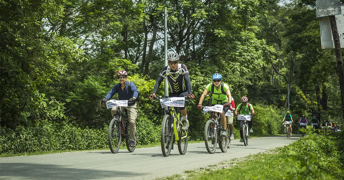 cycling in Kathmandu by ICIMOD