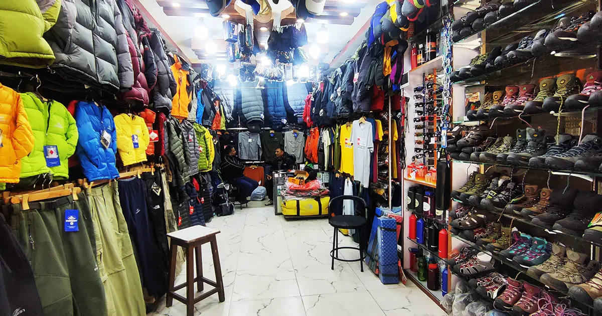 Trekking gear shop in Thamel