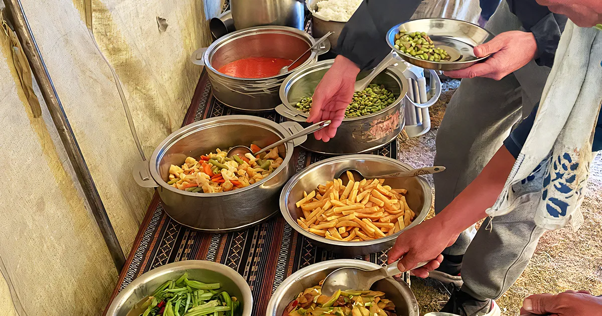 Buffet food in Ngari, Kailash Yatra