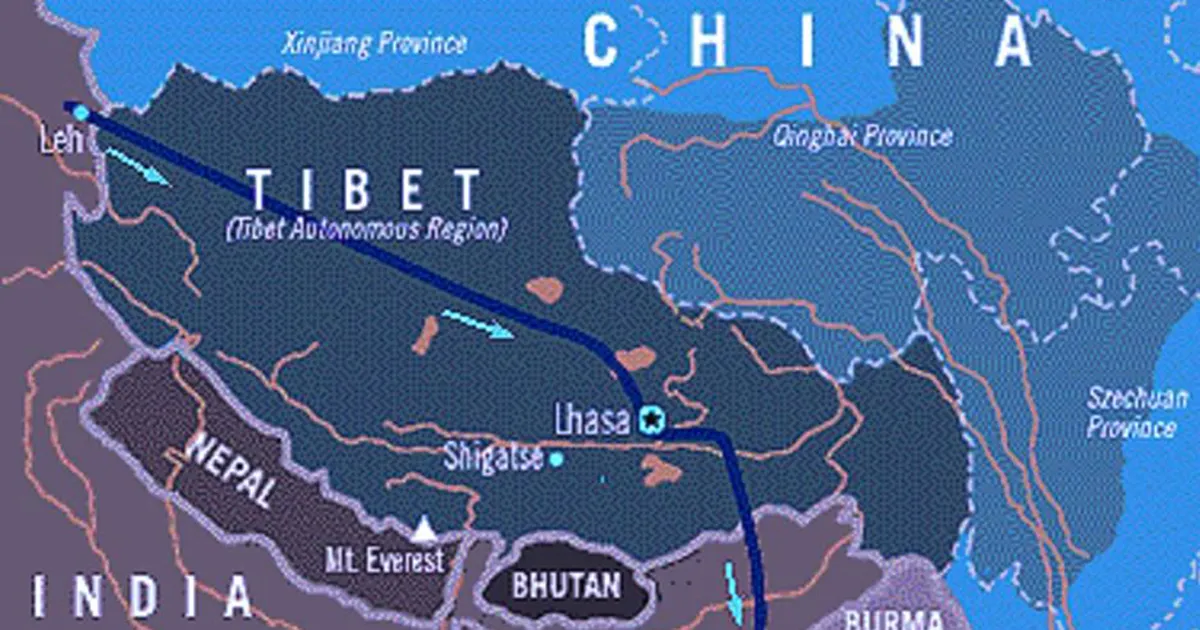 Map of Mount Kailash expedition 1905