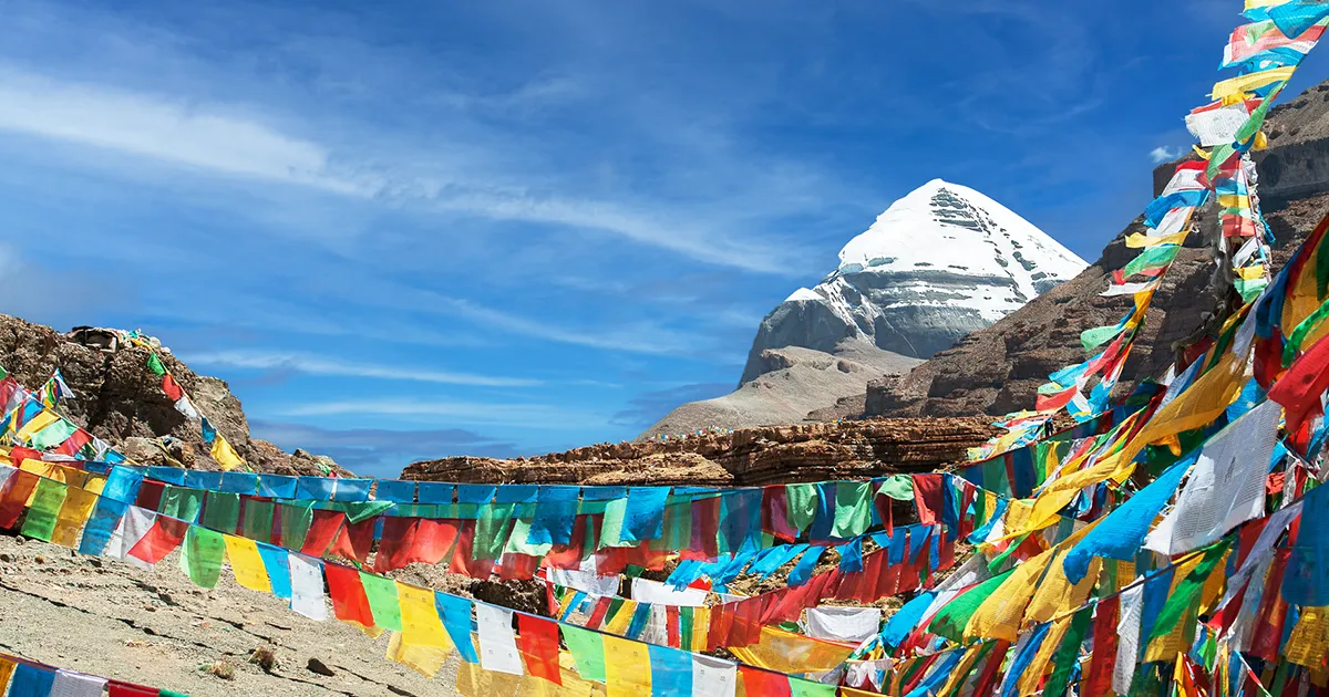 Praying Flags and Mount Kailash