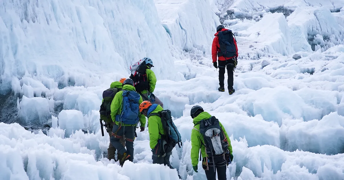 Sherpas Working as Icefall Doctors on Everest