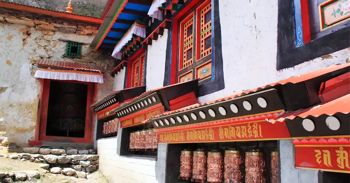 Prayer wheels of Pangboche Monastery