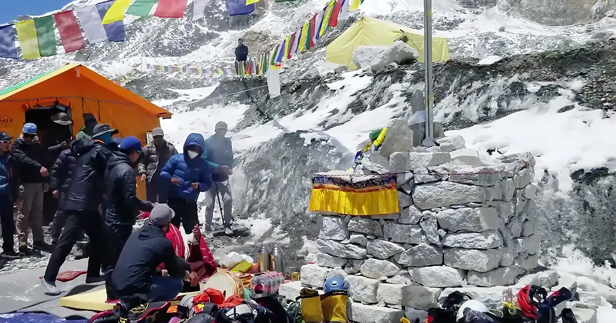 Altar of the Everest Base Camp Puja