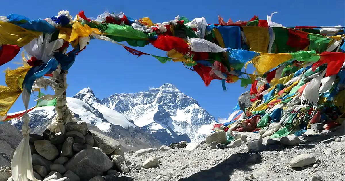 Prayer flags of five colors