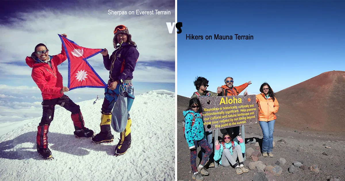 Hikers of Mount Everest vs Mauna Kea 