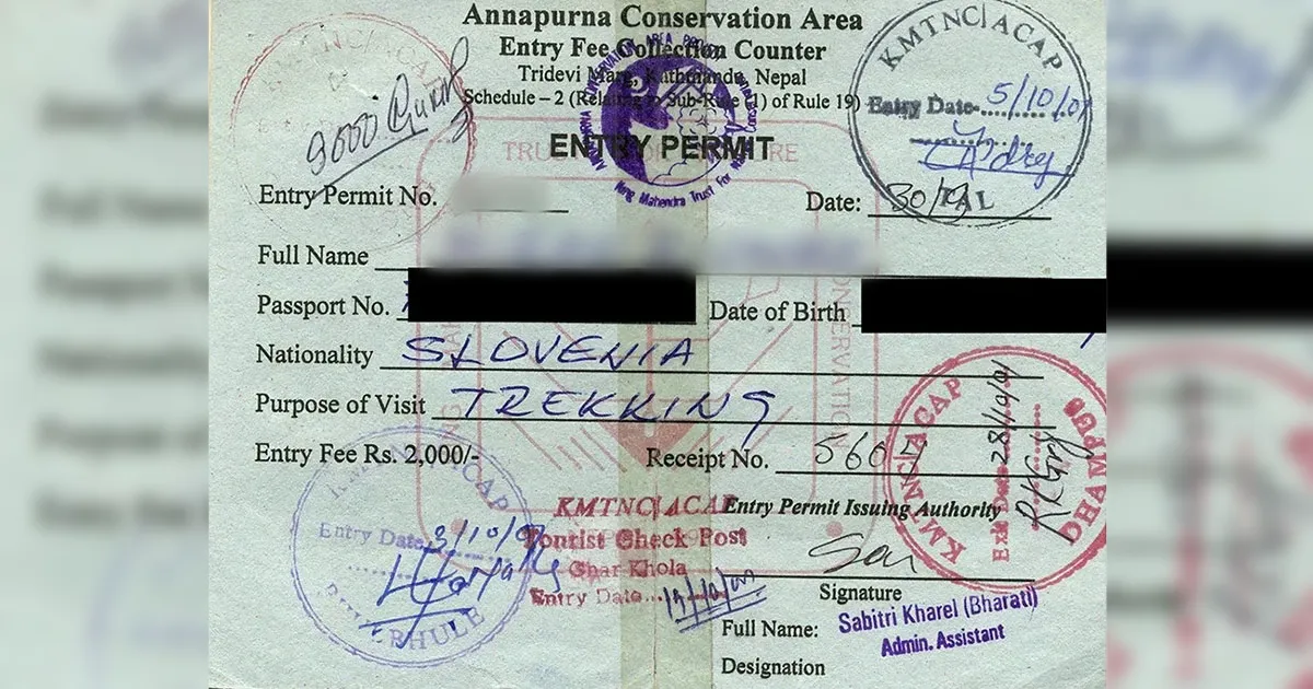 ACAP Trekking Permit