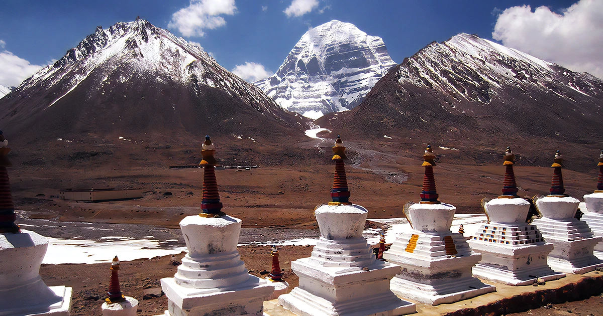 Dirapuk Monastery with Mount Kailash in the backdrop.