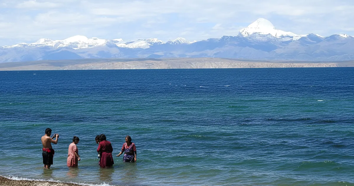 Pilgrims at Mansarovar