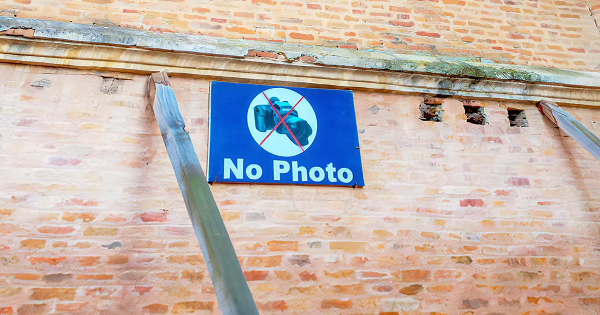 No clicking picture symbol in religious sites