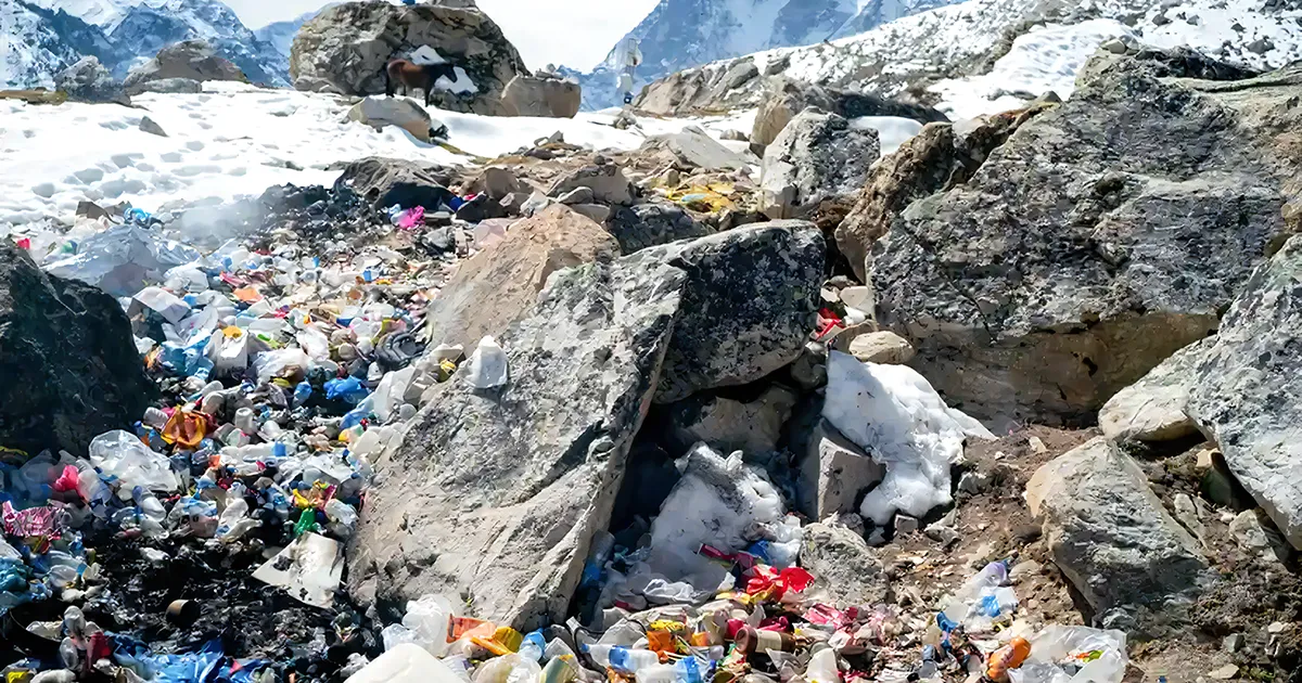 Picture of Everest garbage nearby Base Camps