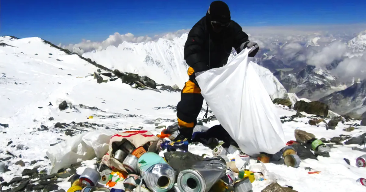 Trekkers Collecting Trash