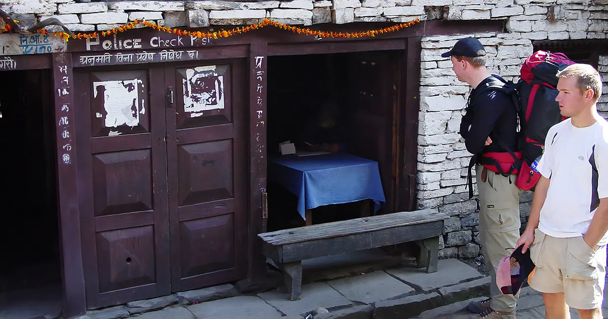 Police checkpoints Dharapani of Annapurna