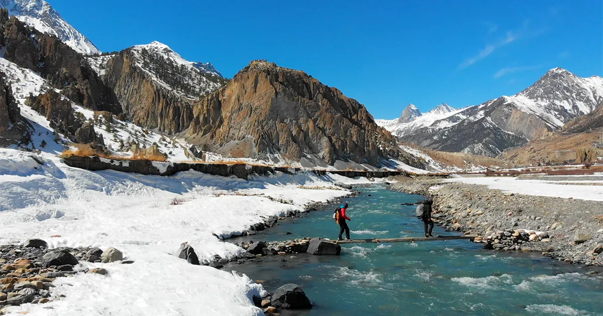 Glacier river in the Annapurna Region