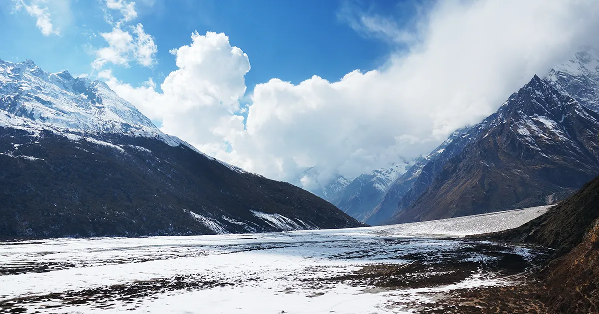 Glacier on Langtang Valley Trek