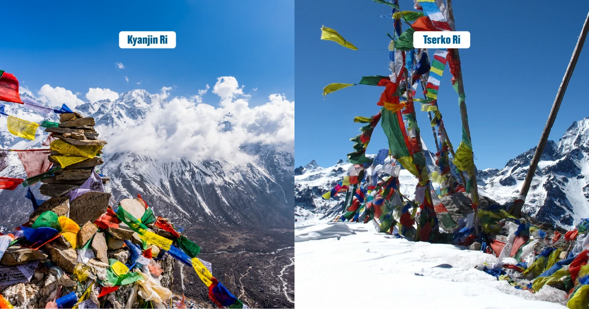 Highest Point of Kyanjin Ri vs Tserko Ri