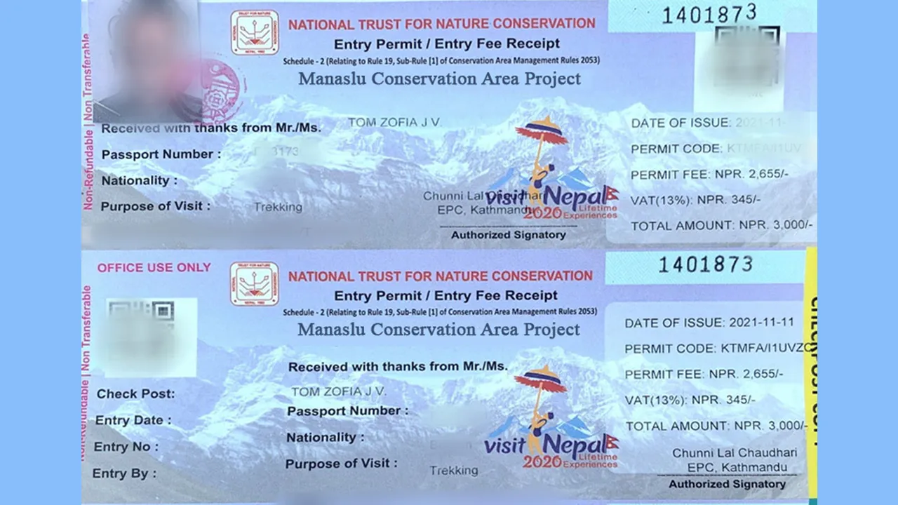 Manaslu Conservation Area Permit