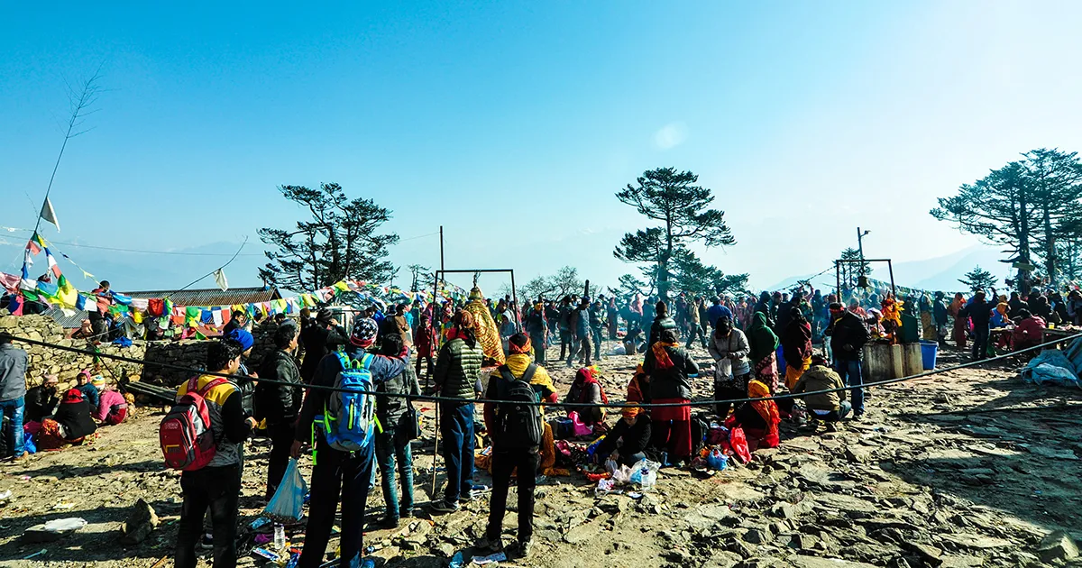 People doing Sacred Rituals in Pathivara Devi temple
