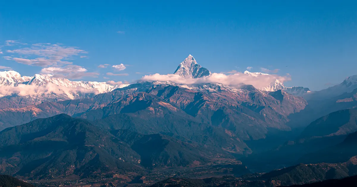 Varying landscapes of Machhapuchre