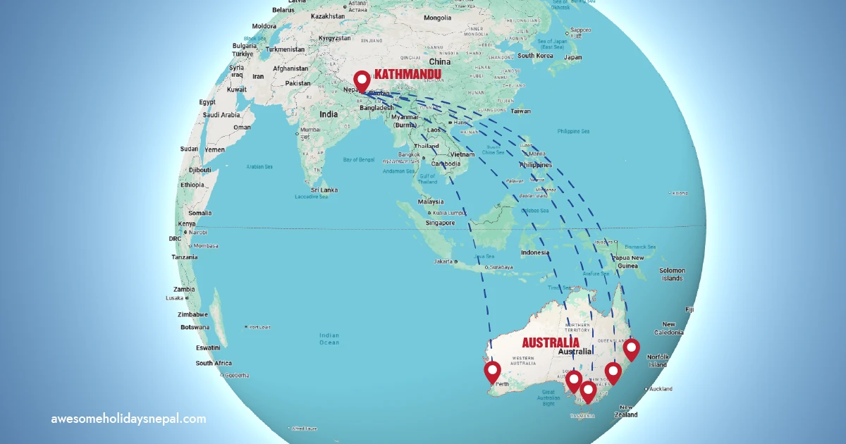 Flights from Kathmandu to Australia
