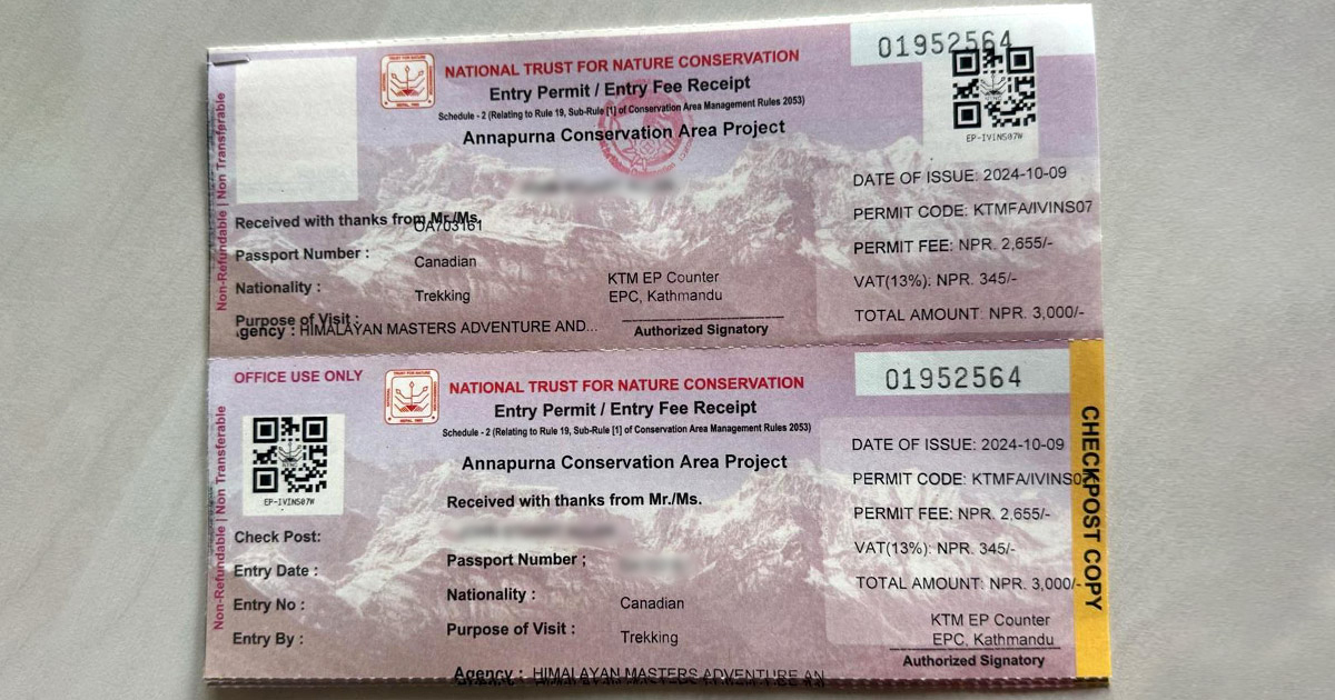 Annapurna Permit