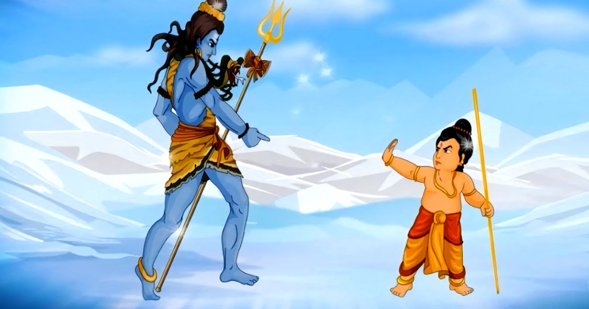 Shiva and Ganesh on an arguement.
