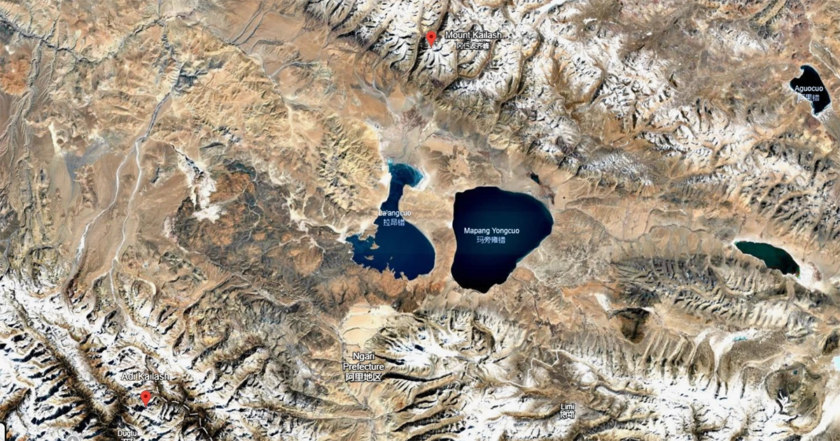 Geographical Location of Kailash Mansarovar and Adi Kailash
