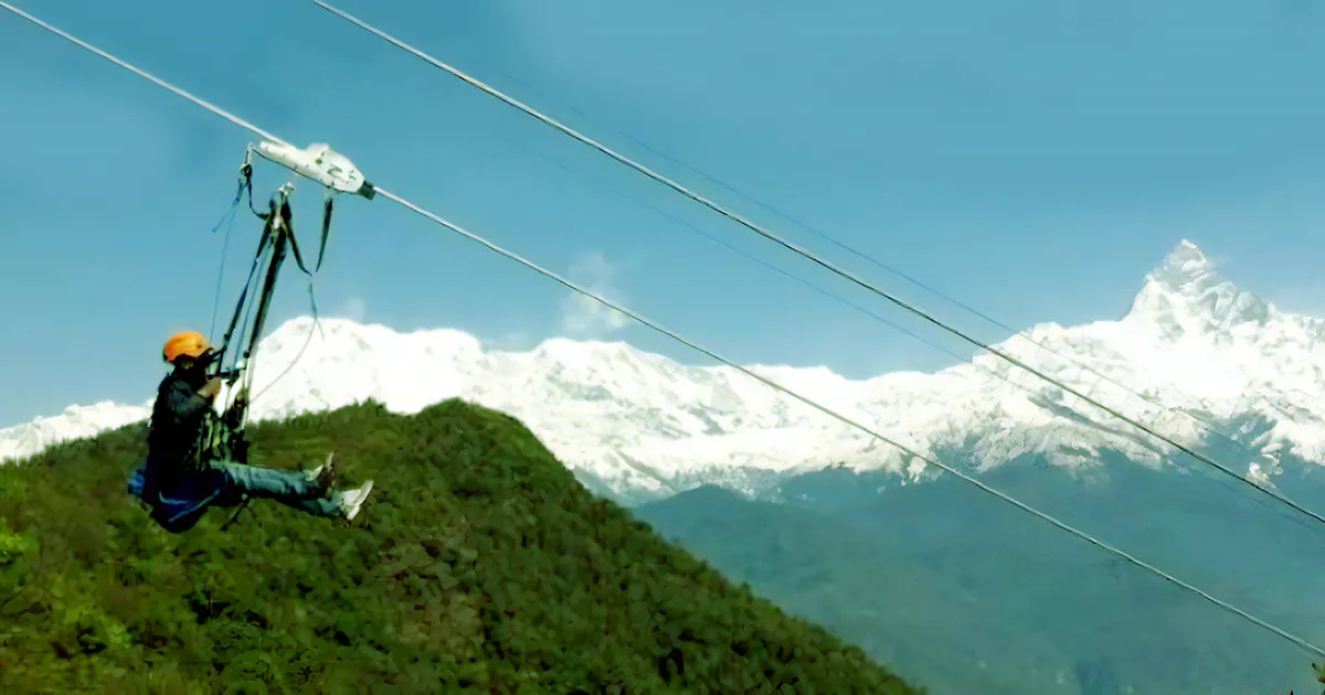People flying enjoying the view of Himalayas