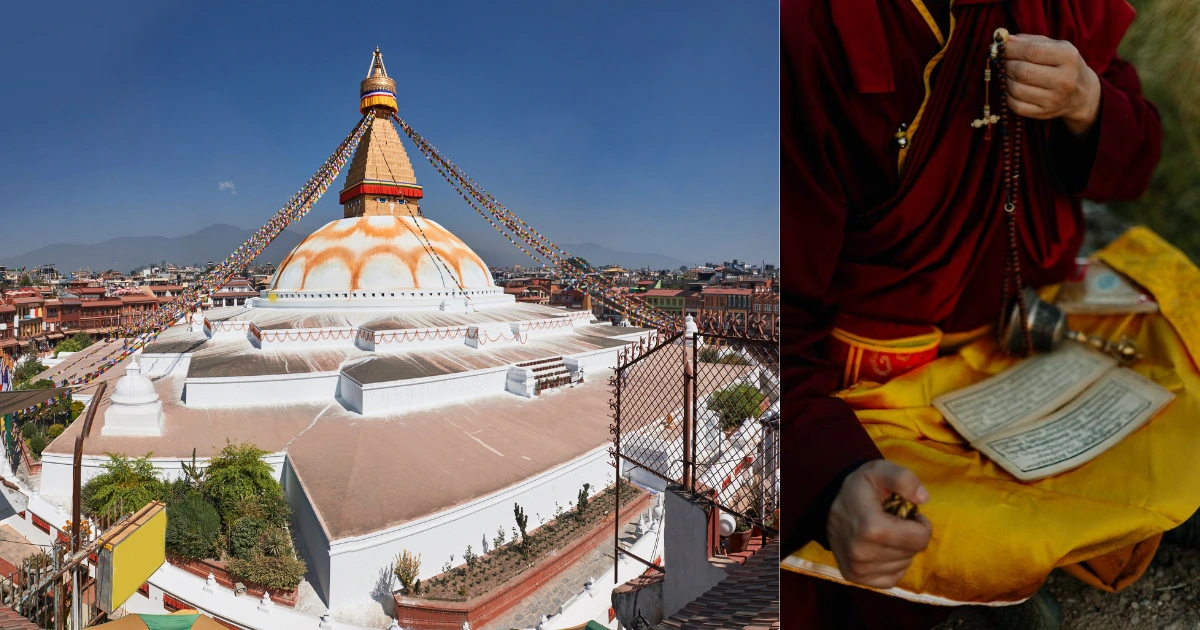 View of Boudhhanath from far 