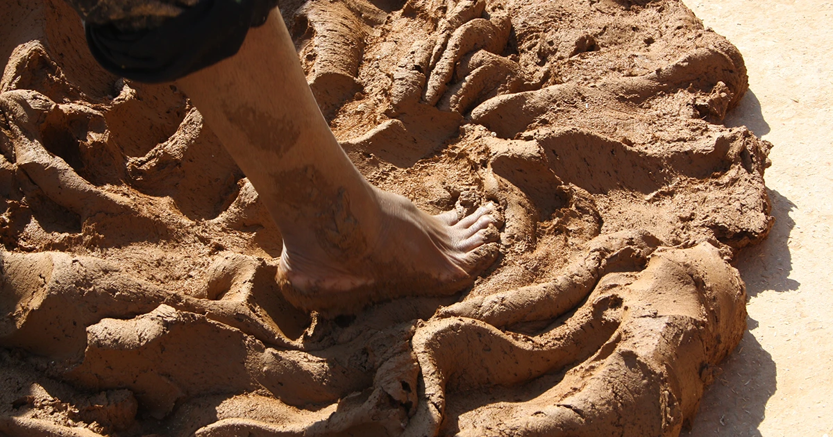 Preparing Clay for pottery