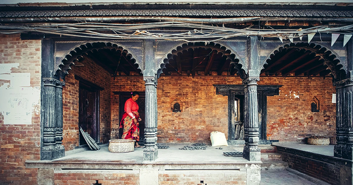 Wood Carvings of Newari Style house