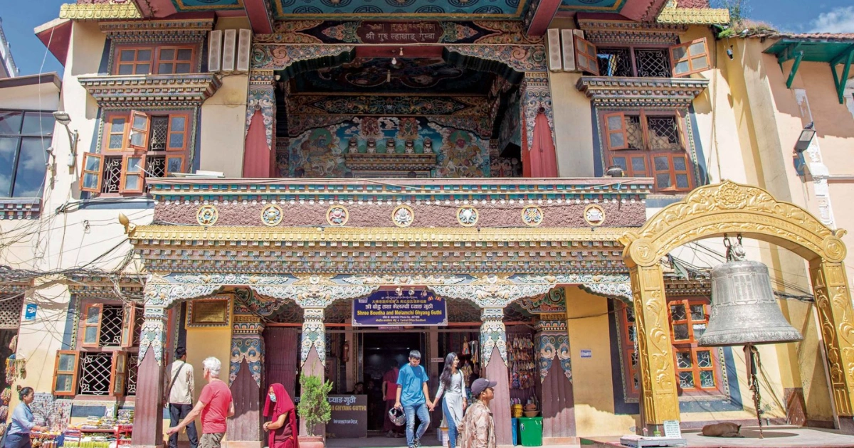 tourist near Boudhanath monasteries