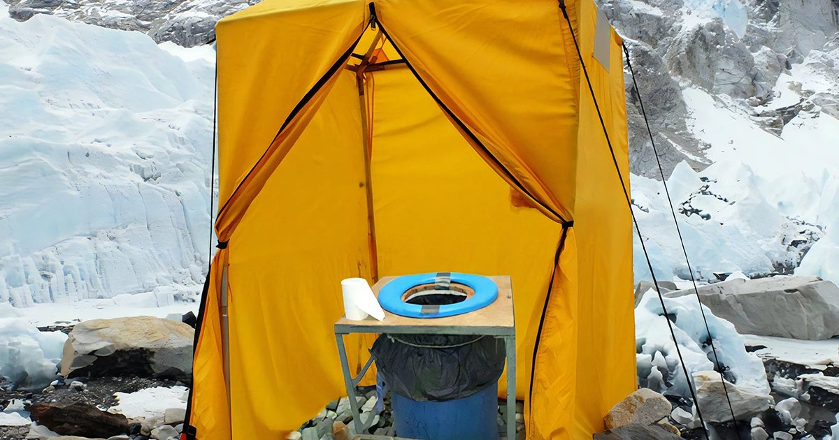 Picture of barrel toilets in Camp I