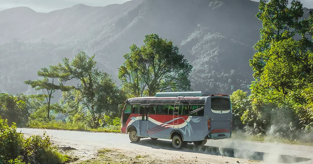 Local Bus From Kathmandu to Syabrubesi