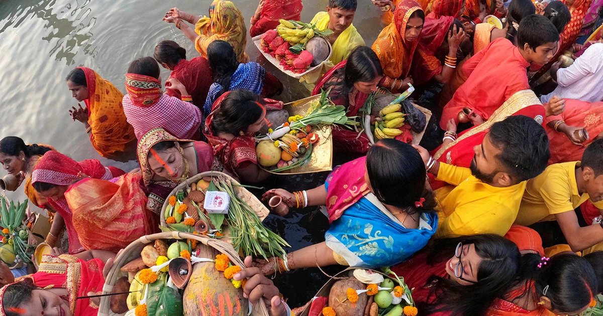 People Celebrating Chhath Festival